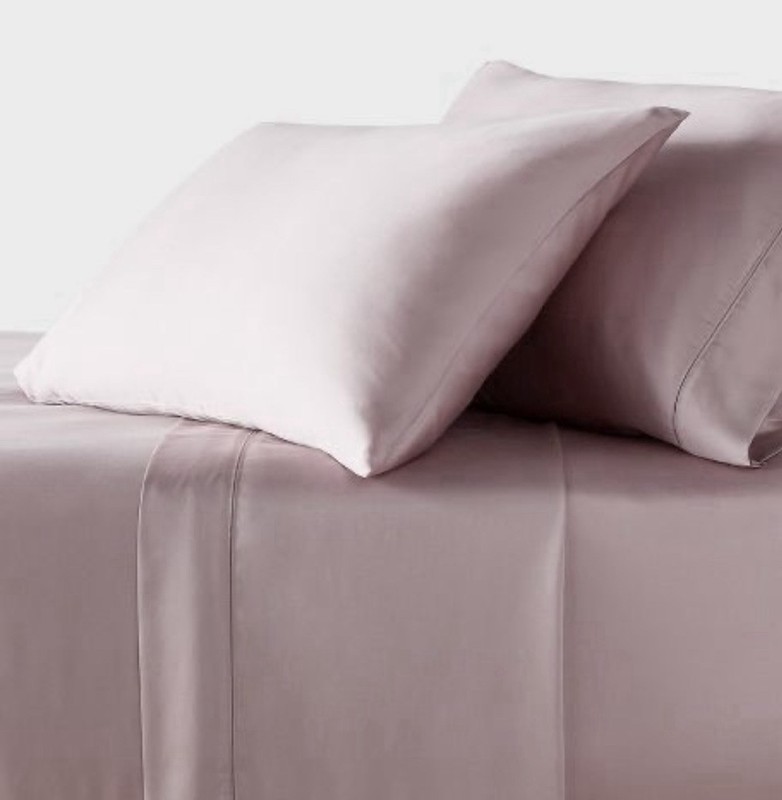 Full Tencel Lyocell Mauve Rose Ash Solid Color Sheet Set with 2 Pillowcases gallery