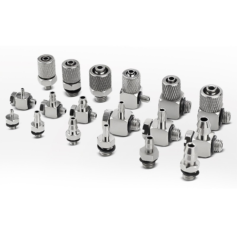 Mini Small Male Thread Pneumatic Push in Fitting Air Line Hose Barb Connector gallery