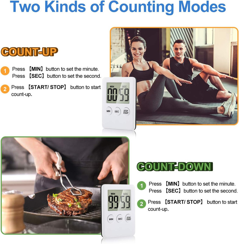 LCD Digital Kitchen Cooking Timer Count-Down Up Clock Loud Alarm Magnetic Lot gallery