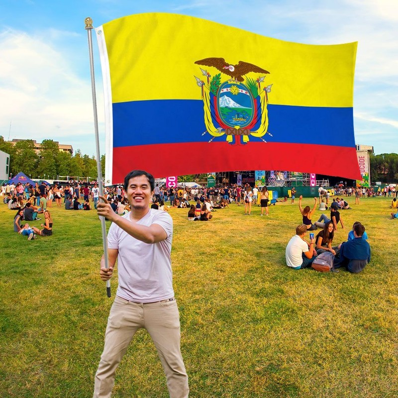 "ECUADOR" flag 2x3 ft polyester banner sign Ecuadorian Latin America UN gallery