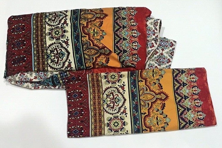 Bohemia Exotic Striped Bedding Queen Bedspread? & One Sham Hippie Vibe Colorful gallery