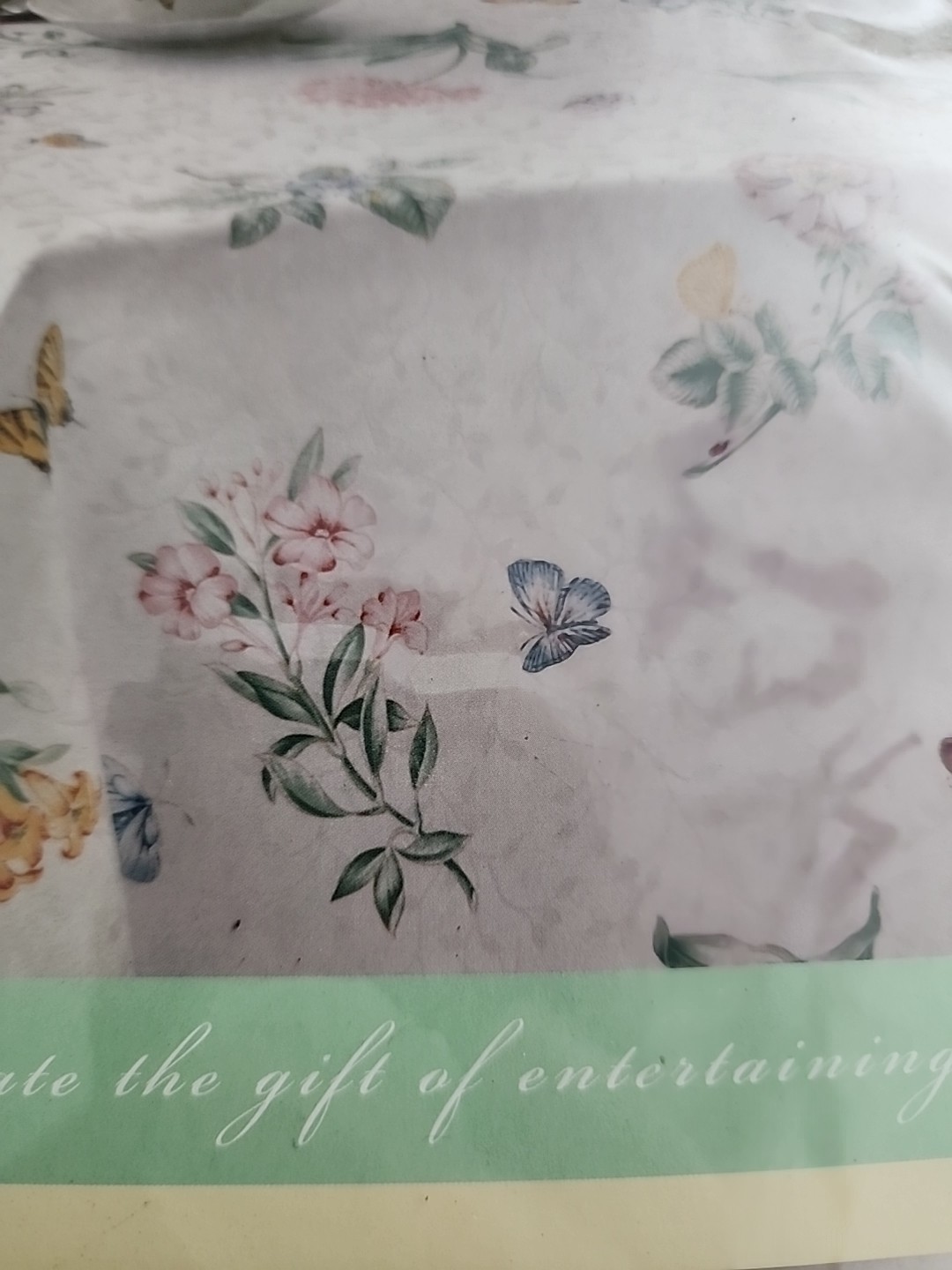 Lenox Butterfly Meadow Hydrangea Tablecloth 60"x84" Oblong/Rectangle Easy Care gallery