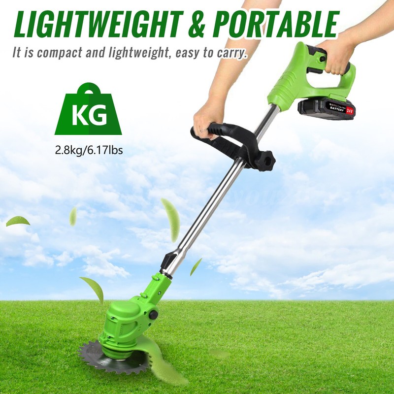 Electric Cordless Grass String Trimmer Lawn Edger Weed Wacker Cutter w/ Battery gallery