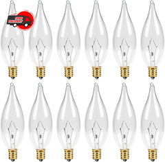 12-Pack E12 Candelabra Light Bulbs 25W, 2500K Warm White, 240 Lumen Dimmable Cha