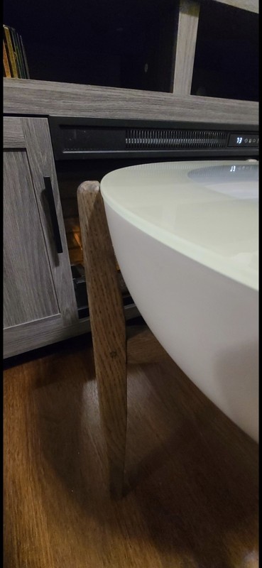Custom-made, solid Oak Homedics Drift 21" Stand. Hand stained and sealed. gallery