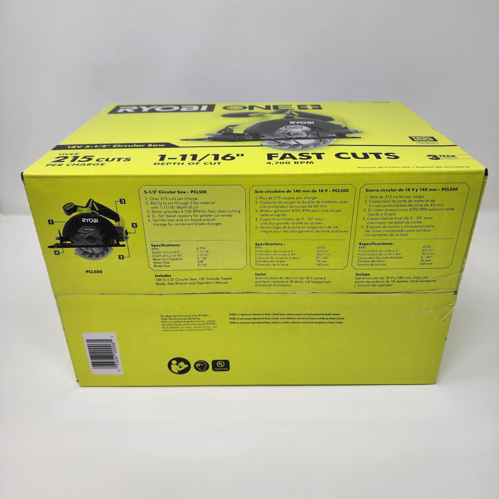 RYOBI ONE+ Circular Saw PCL500 18V Volt 5-1/2" Circular Saw TOOL ONLY Brand New! gallery