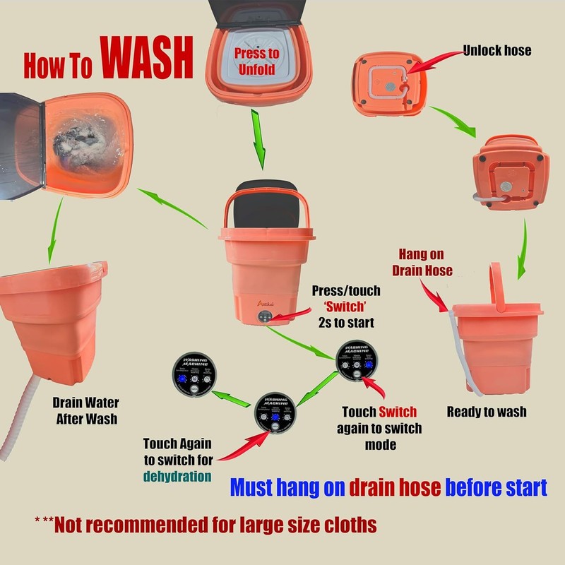 15L Foldable Portable Mini Washer, Small washing Machine for Small clothes gallery
