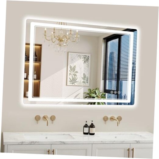 30"x40" LED Bathroom Mirror with Lights, Backlit + Front Lit, Anti 40"L x 30"W gallery