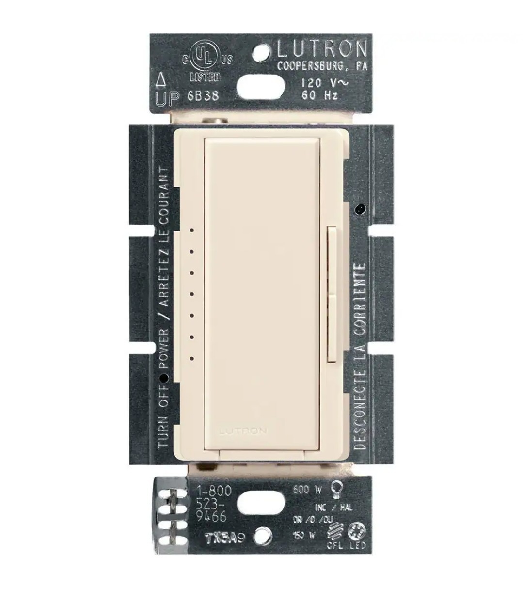 Lutron Maestro Multi-Location LED Toggle Light Dimmer, LigthAlmond MACL-153MH-LA gallery