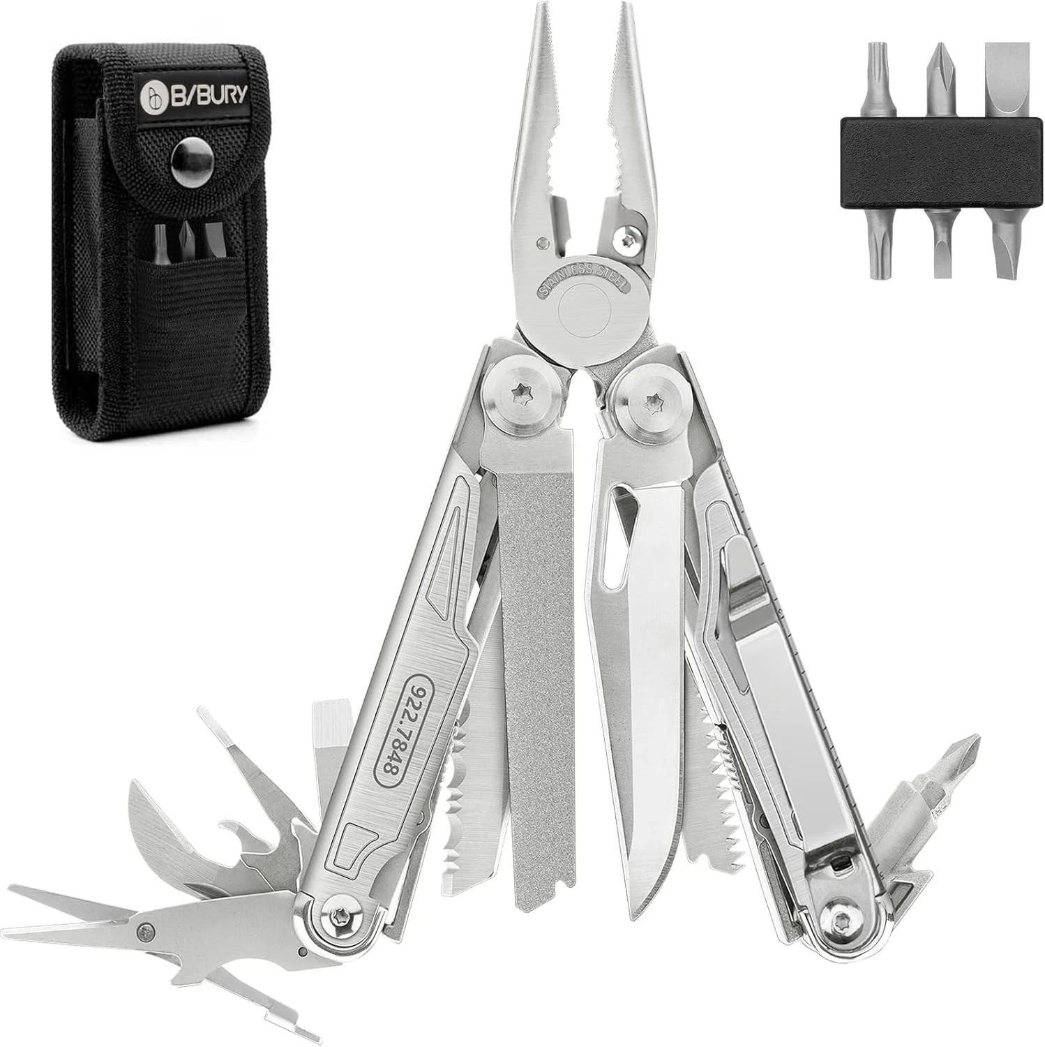 BIBURY Multitool 19-in-1 Stainless Steel Multitool Pliers with Scissors Outdoor gallery