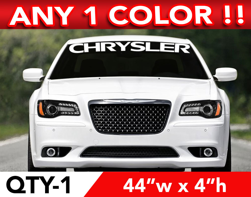 CHRYSLER SOLID WINDSHIELD DECAL STICKER 44"w x 4"h ANY 1 COLOR gallery