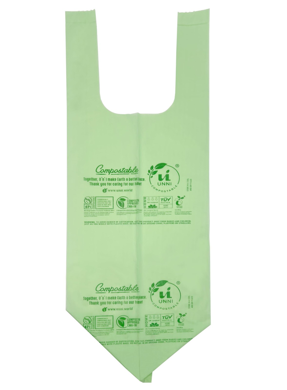 Compostable T-Shirt Bags with Tie Handles, 1.6 Gallon / 6 Liter, 50 Count, 0.... gallery