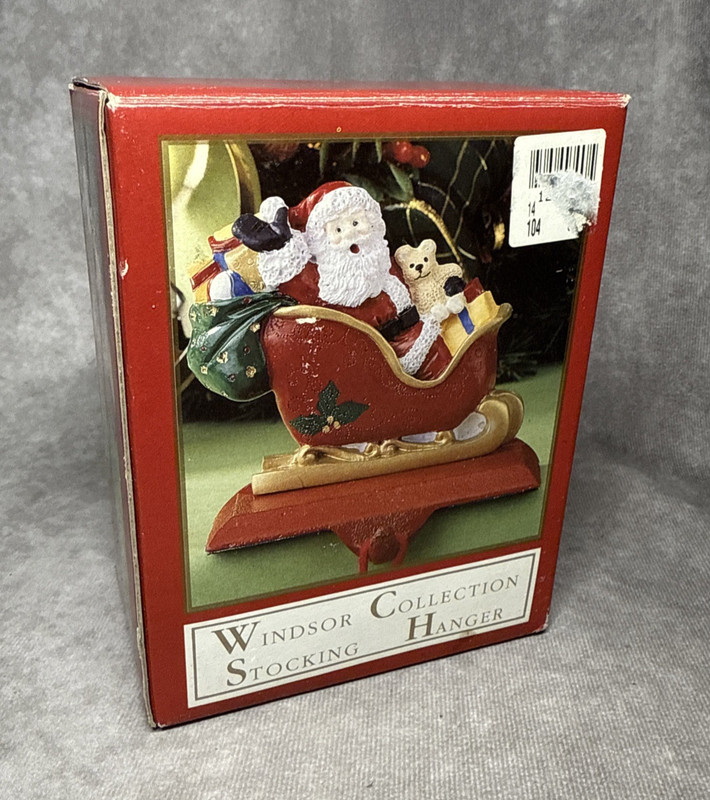 Windsor Collection Santa Sleigh Stocking Holder Cast Iron Base Resin Christmas gallery