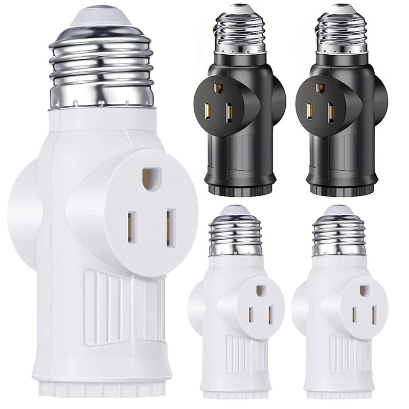 E26/E27 Light Socket to Plug Adapter 2/3 Prong Light Bulb Outlet Plug Converter gallery