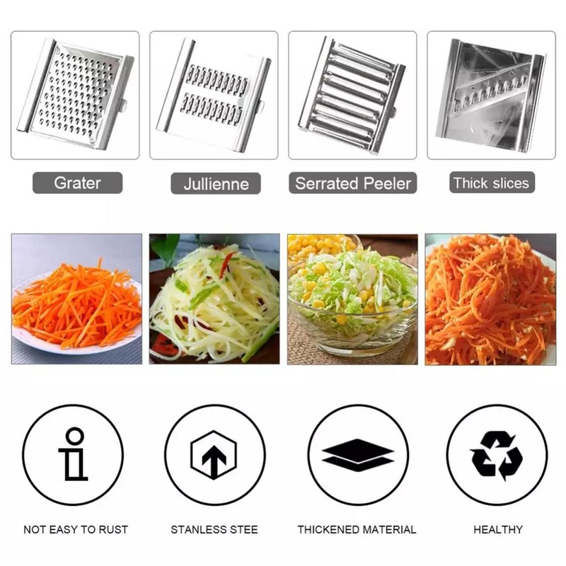 Cut Set BEST Multi-Purpose Vegetable Slicer Cuts Stainless Steel Grater Shredder gallery