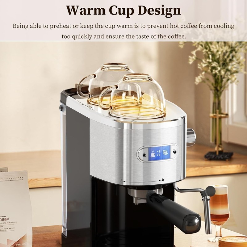 Espresso Machine 20 Bar, Semi-Automatic Professional Coffee Machine for Cappucci gallery