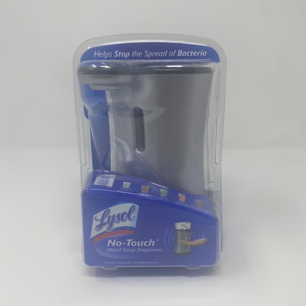 Lysol No-Touch Hand Soap Dispenser Only Silver New SEALED Discontinued Product