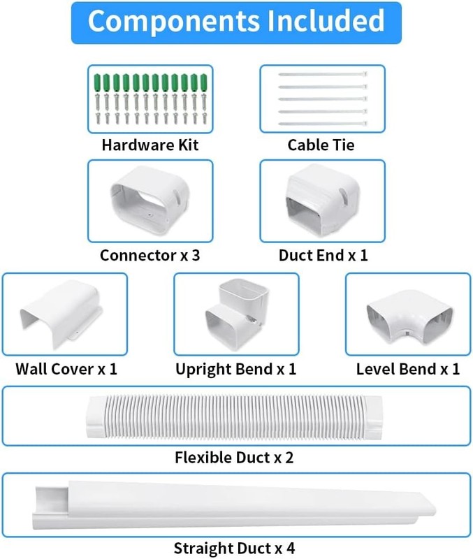 4'' 17 Ft Mini Split Line Cover Set Kit, Ductless Pipe Cover for Mini Split Line gallery