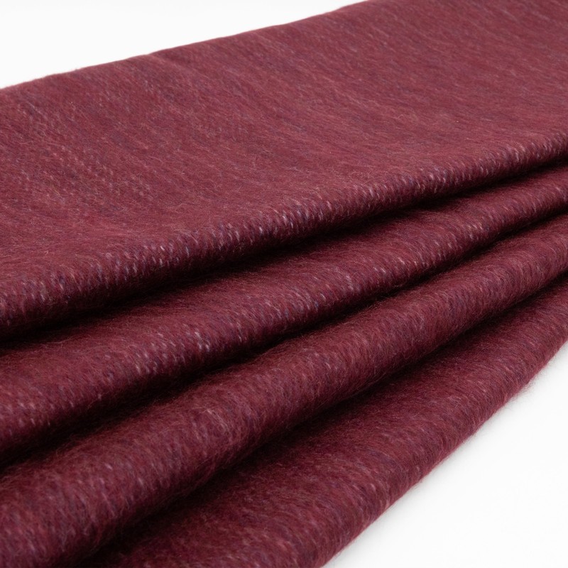 DOUBLE DENSITY ALPACA WOOL BLANKET THROW | QUEEN SIZE | SOFT&WARM BURGUNDY WINE gallery