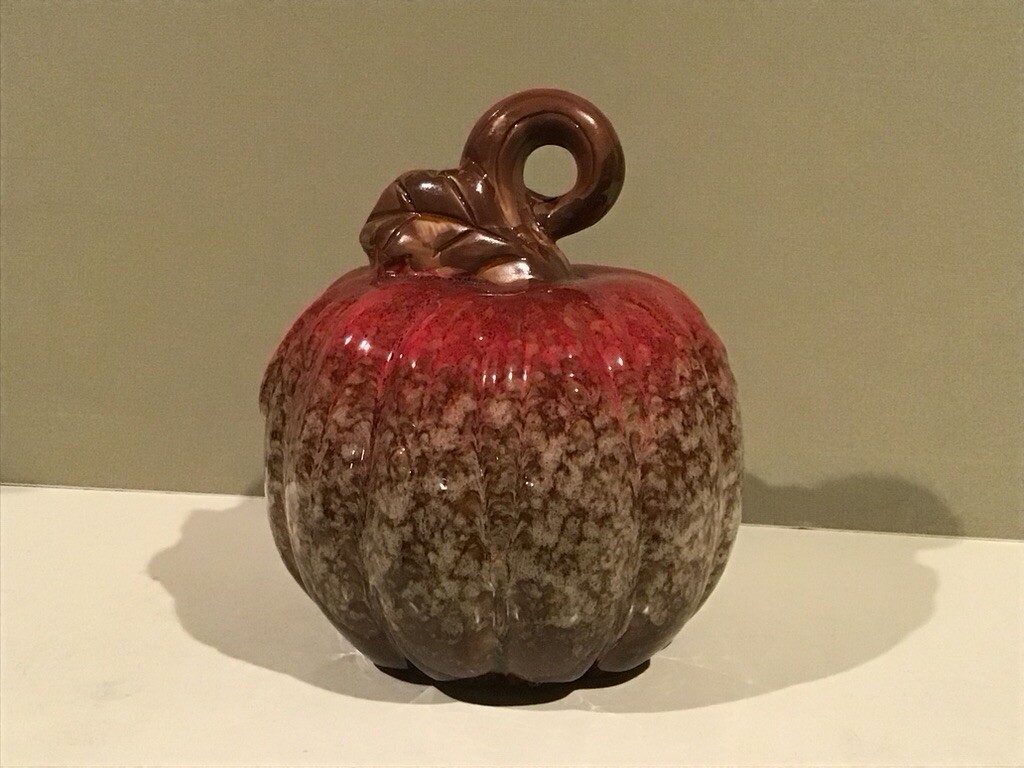 Ceramic Pumpkin Speckled Tan with Rust Stem gallery