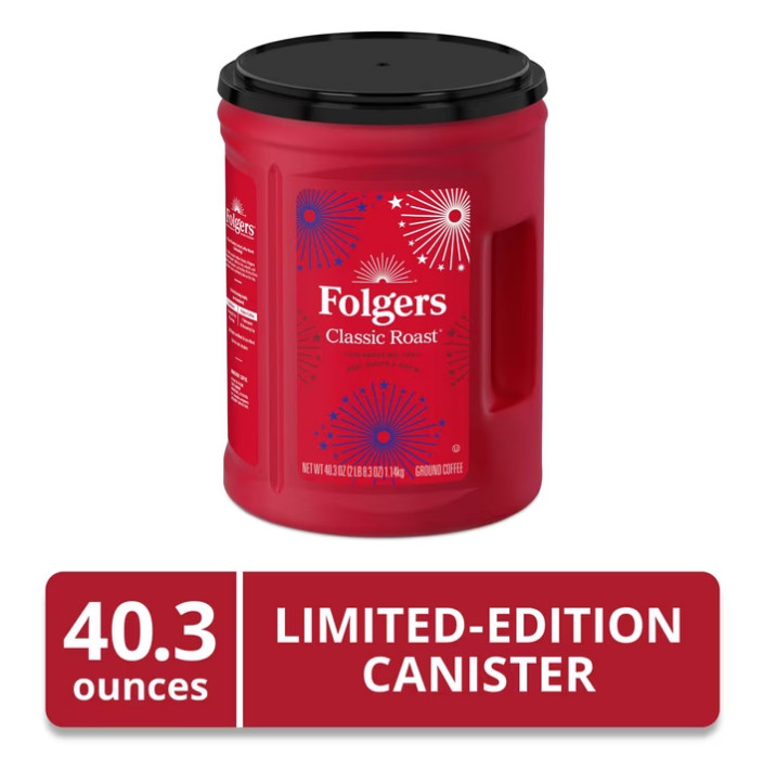 2 PACK Folgers Classic Roast Medium Roast Ground Coffee, 40.3 oz Canister gallery