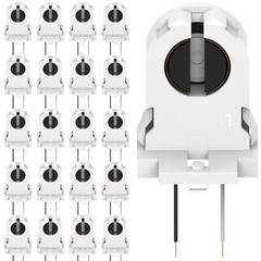 20-Pack Screw Type T8 Lamp Holder with Wires UL Non-Shunted Tombstone Light Soc