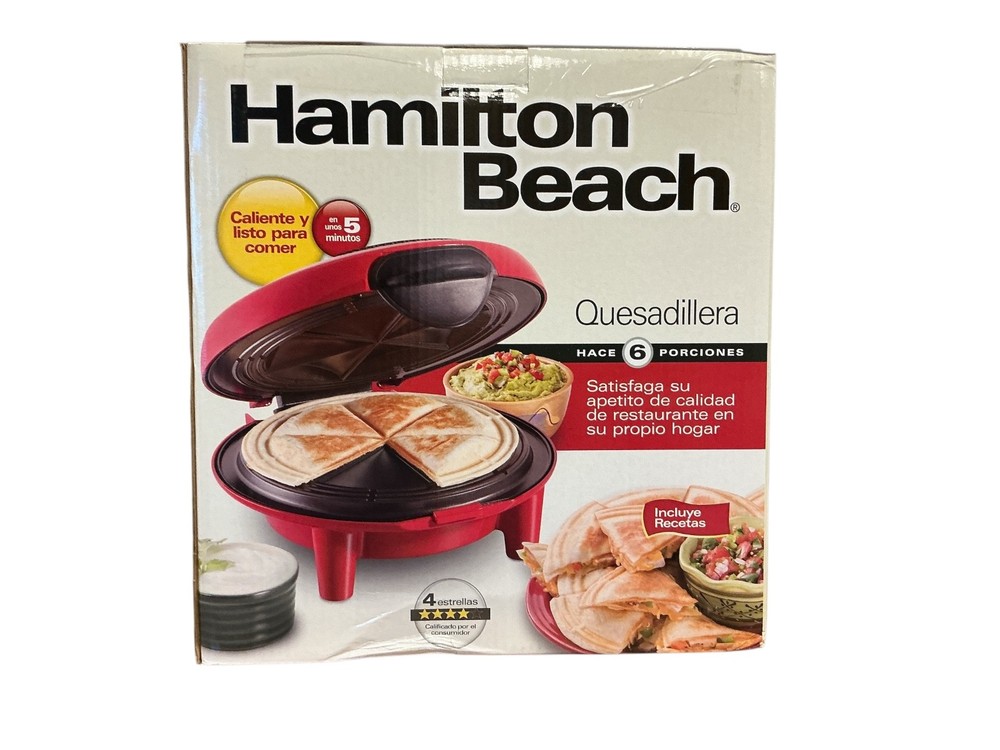 New Hamilton Beach Quesadilla Maker Red Model 25409 Makes 6 Wedges