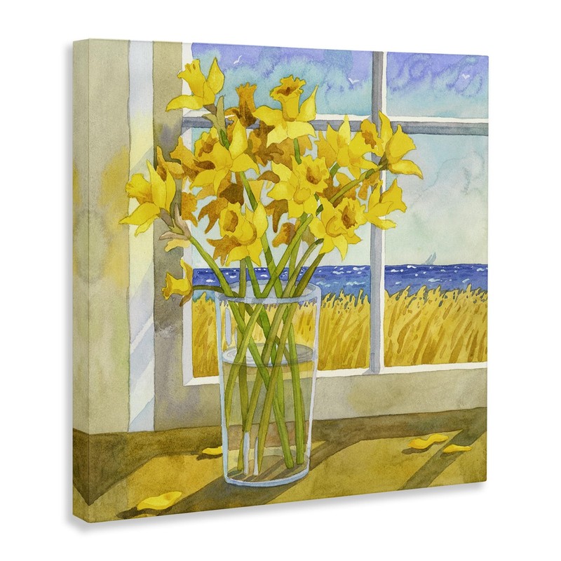 'Daffodils in Seaside Window', Canvas Art, 24 x 24 Inches, Easy to Hang and S... gallery