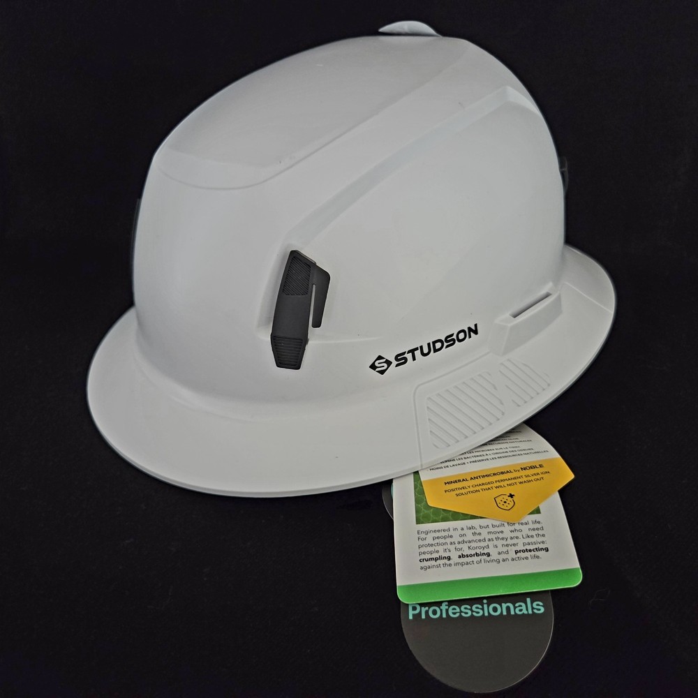 STUDSON SHK-1 Type II Class E Non-Vented Full Brim Safety Helmet White 53-63cm