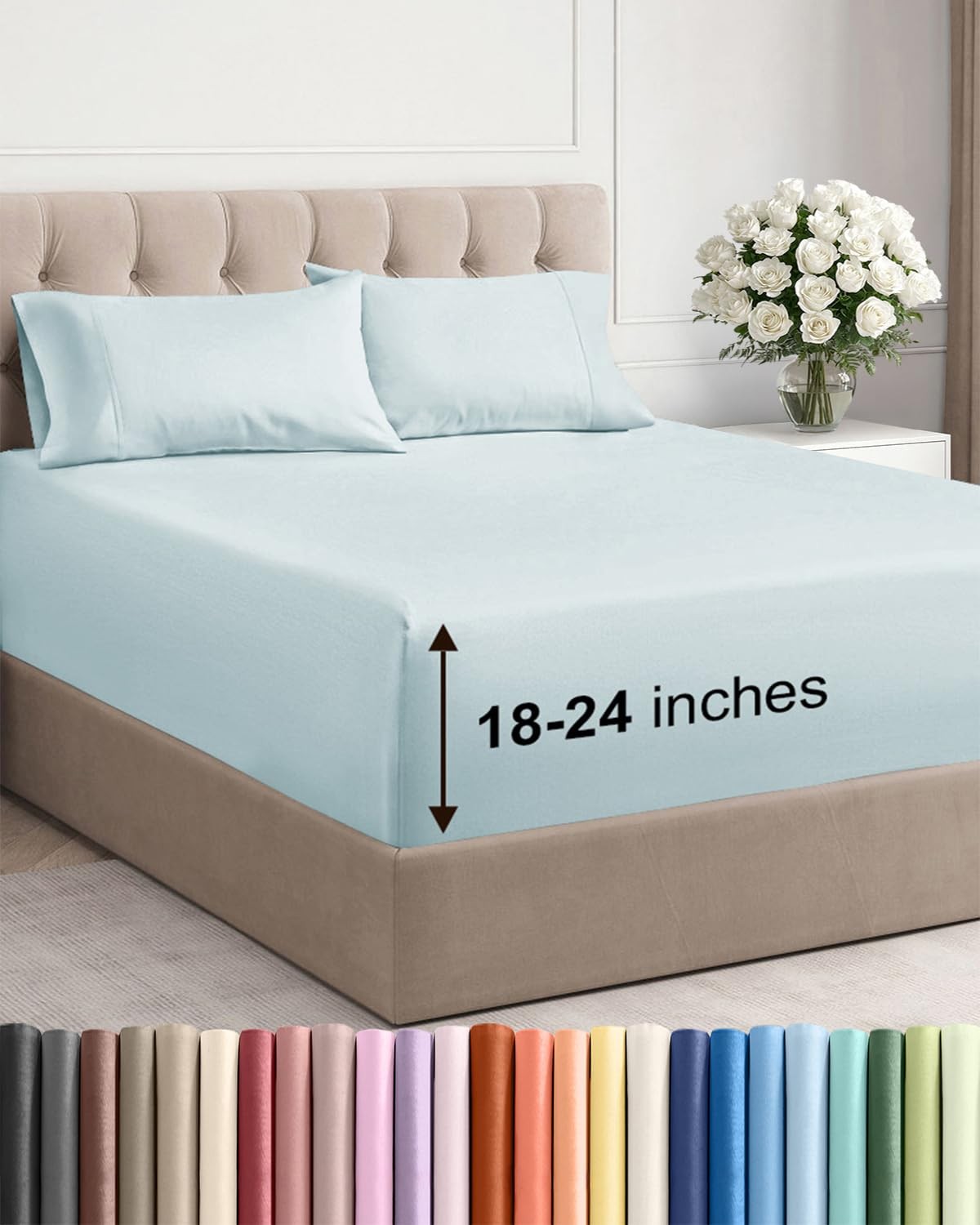 Best Extra Deep Queen Sheet Set - 4 Piece Breathable & Cooling Bed Sheets Easily gallery