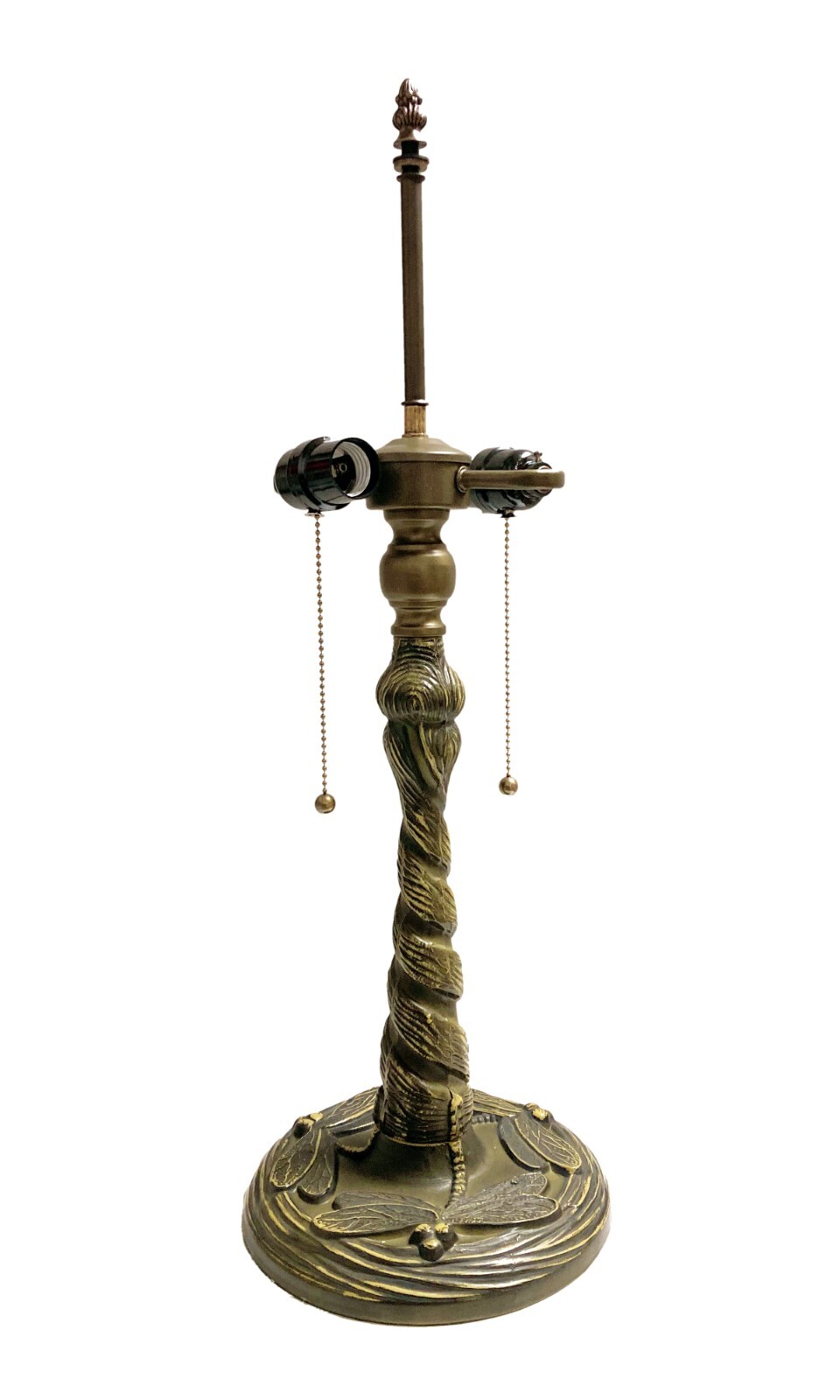 Tiffany Lamp Base-DRAGONFLY Design-Replacement Base Only, 2-Light Pull Chain-Brz gallery