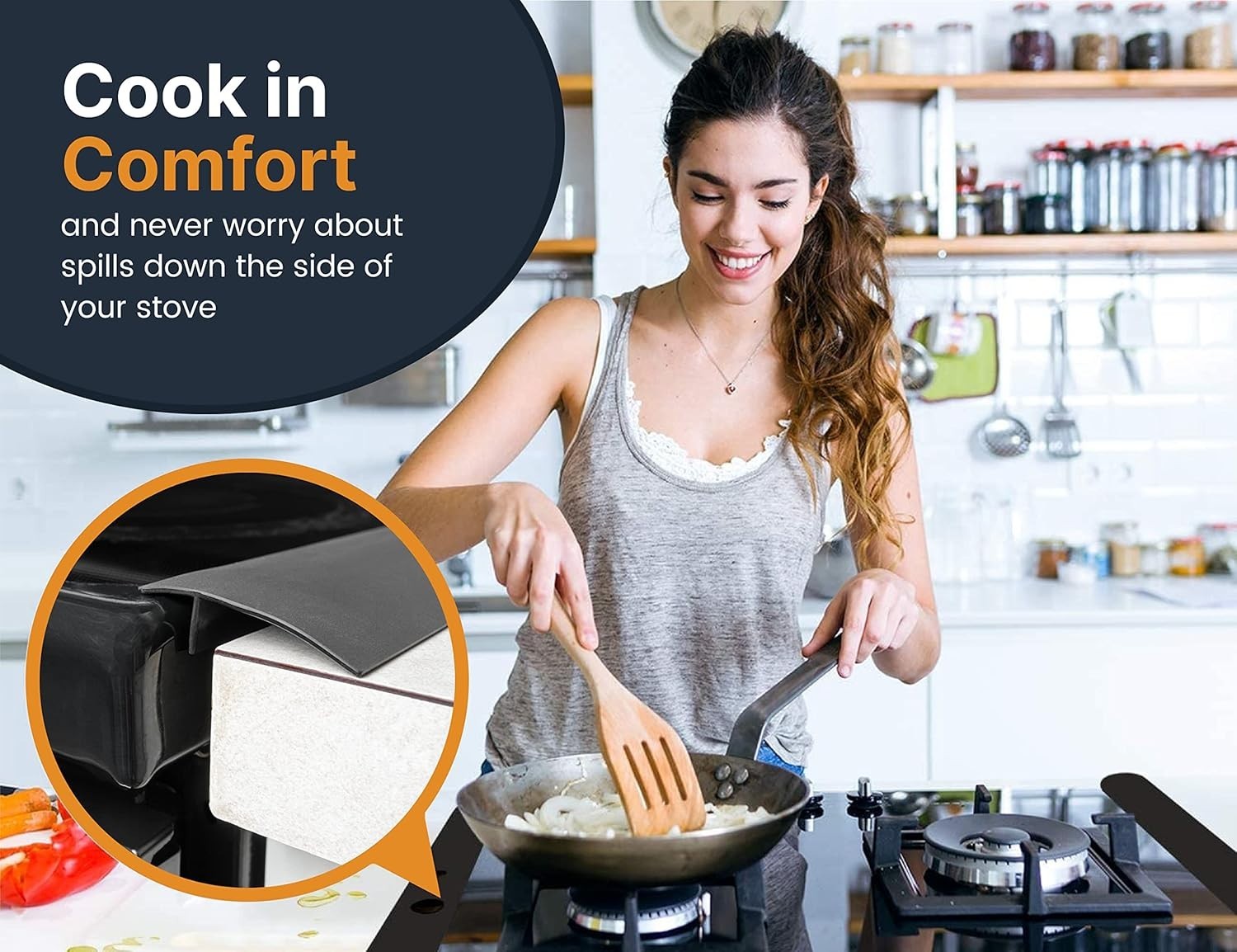 Linda’s Essentials Silicone Stove Gap Covers (2 Pack), Heat 21 Inches gallery