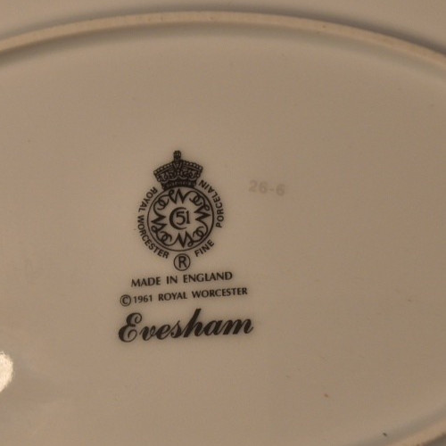 Royal Worcester 1986 Evesham Vale Large Oval Serving Platter 15" VERY NICE gallery