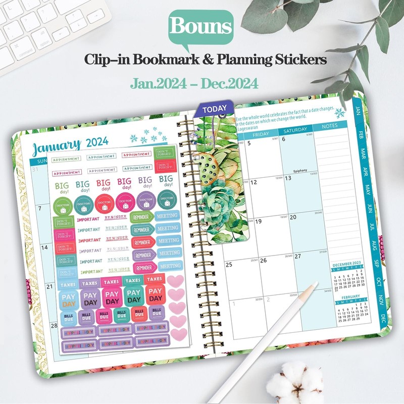 2024 Planner, Weekly and Monthly Planner from Jan 2024 - Dec 2024, 6.25" x 8.... gallery