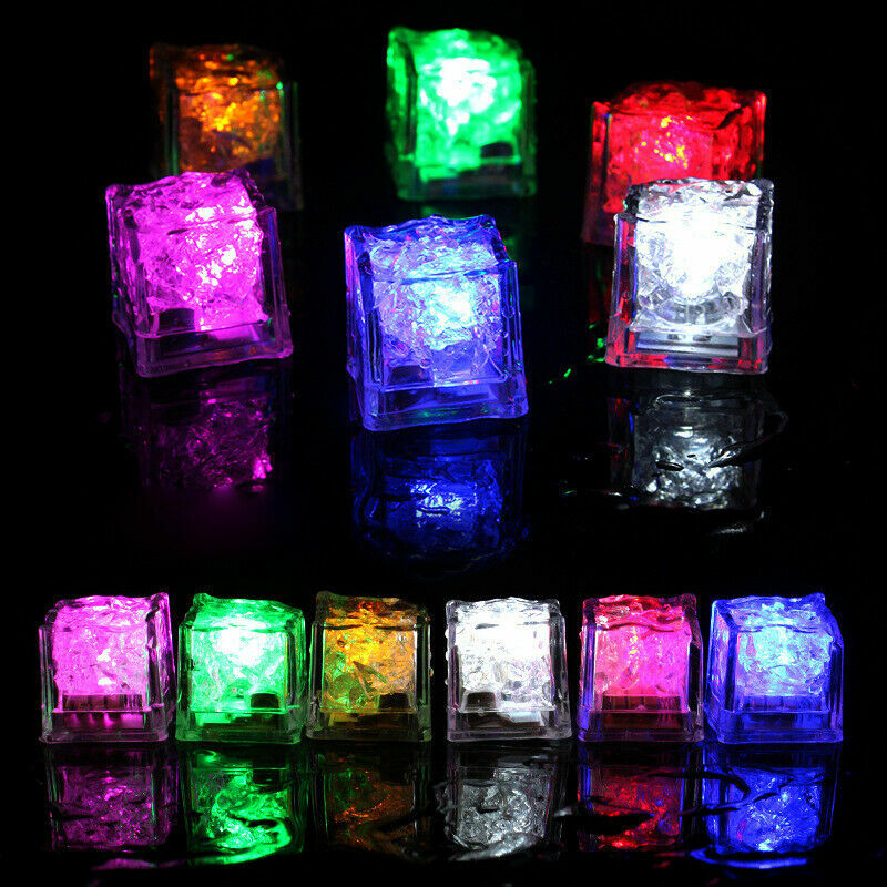 48x Light Up Ice Cubes Color Changing Led Ice Cubes for Drinks Glow in the Dark gallery