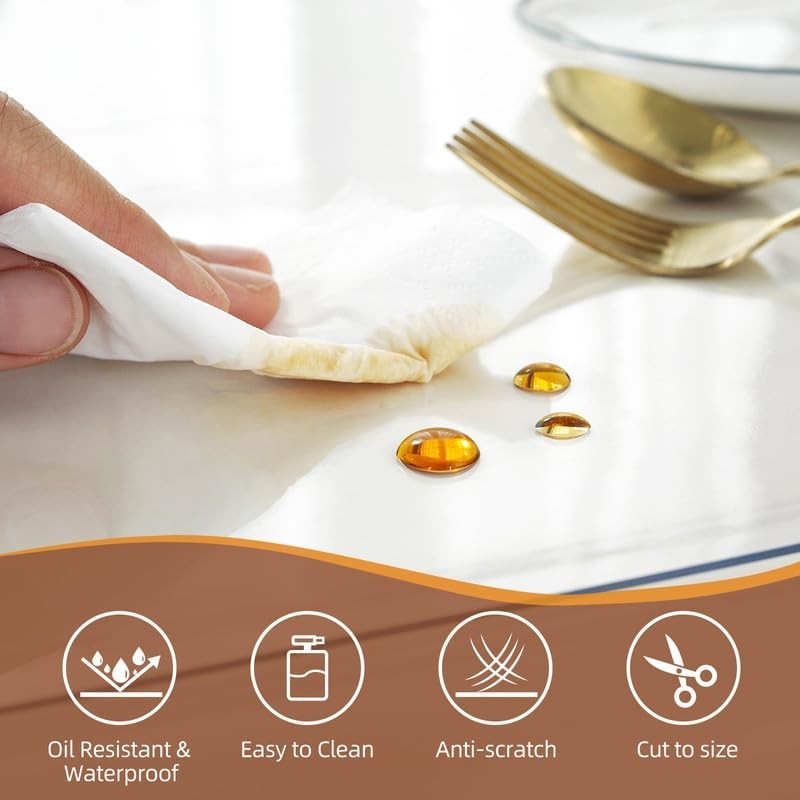 Clear Table Protector 44x72 Inch, 1.5mm Thick PVC, Rectangle Cover for Desk & Di gallery