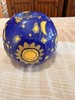 Vintage Celestial Lifelines Round Ball 3" Candle Blue with Sun and Moon Design gallery