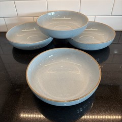 Over and Back OPTIONS 8 1/4” Dinner Pasta Bowl – Blue Speckle Stoneware Set of 4