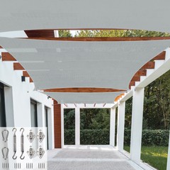Gray Sun Shade Sail Cover Permeable Mesh Outdoor Sunlight Blockage Comfortable