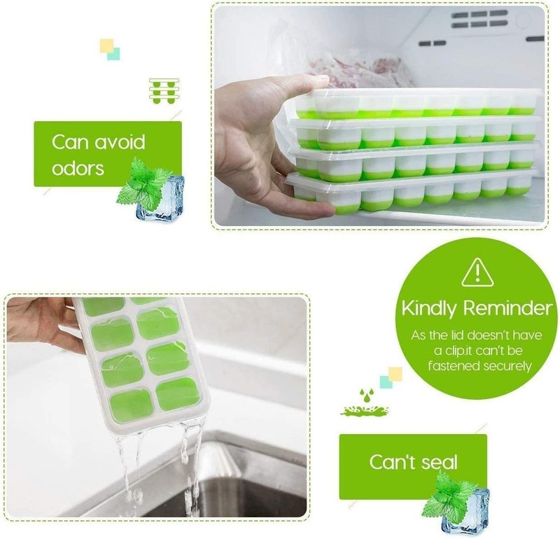 Ice Cube Trays, Silicone Easy-Release and Flexible 14-Ice Trays with Spill-Resis gallery
