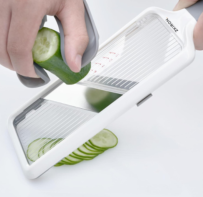 Multi Handheld Mandoline Slicer - Adjustable Stainless Steel Blade, Comfort Grip gallery