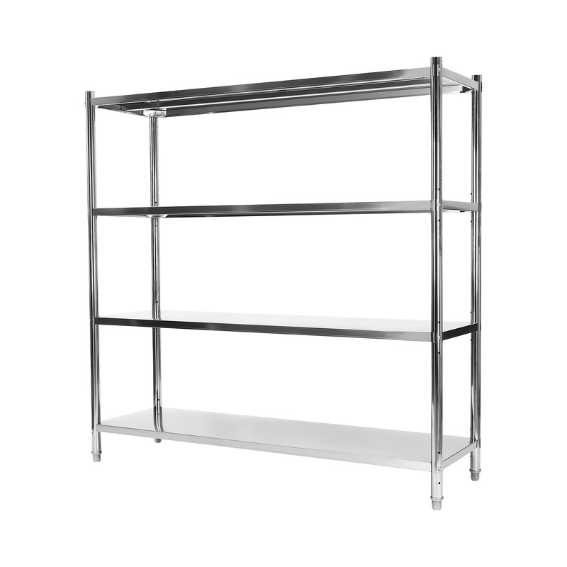 4 Tier Silver Adjustable Shelf Storage, Stainless Steel Heavy Duty Shelving NEW gallery