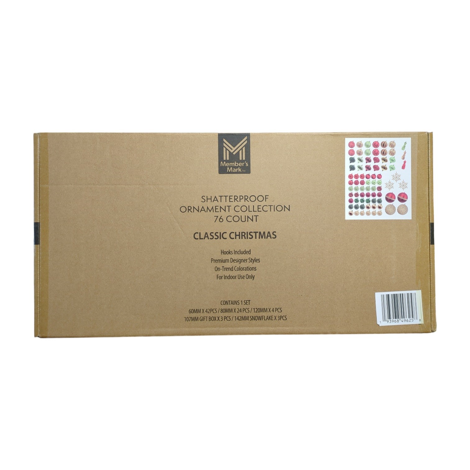 Member's Mark 76-ct. Shatterproof Ornament Collection, Classic Christmas gallery