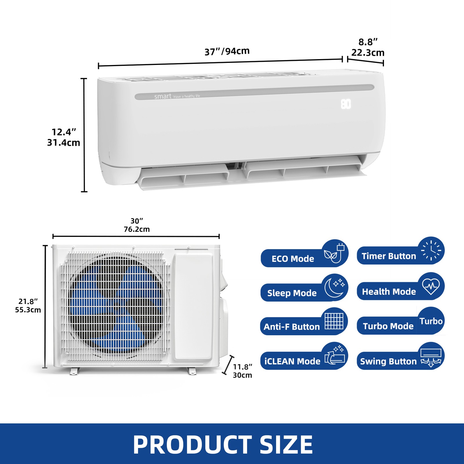 24000 BTU Mini Split Heat Pump 220V for Areas up to 1500 Sq. Ft gallery