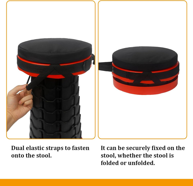 Telescopic Stool Cushion, Round Thickened Folding Stool Seat Cushion with Memory gallery