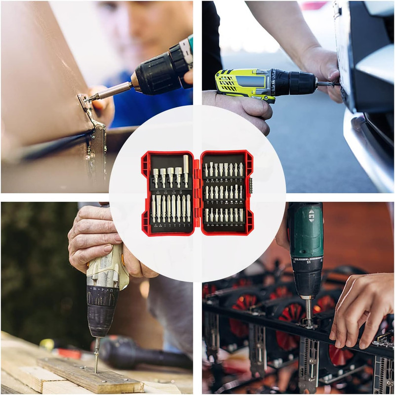 37 Piece Impact Screwdriver Bit Set Nut Driver Torx Phillips Tool Magnetic Drill gallery