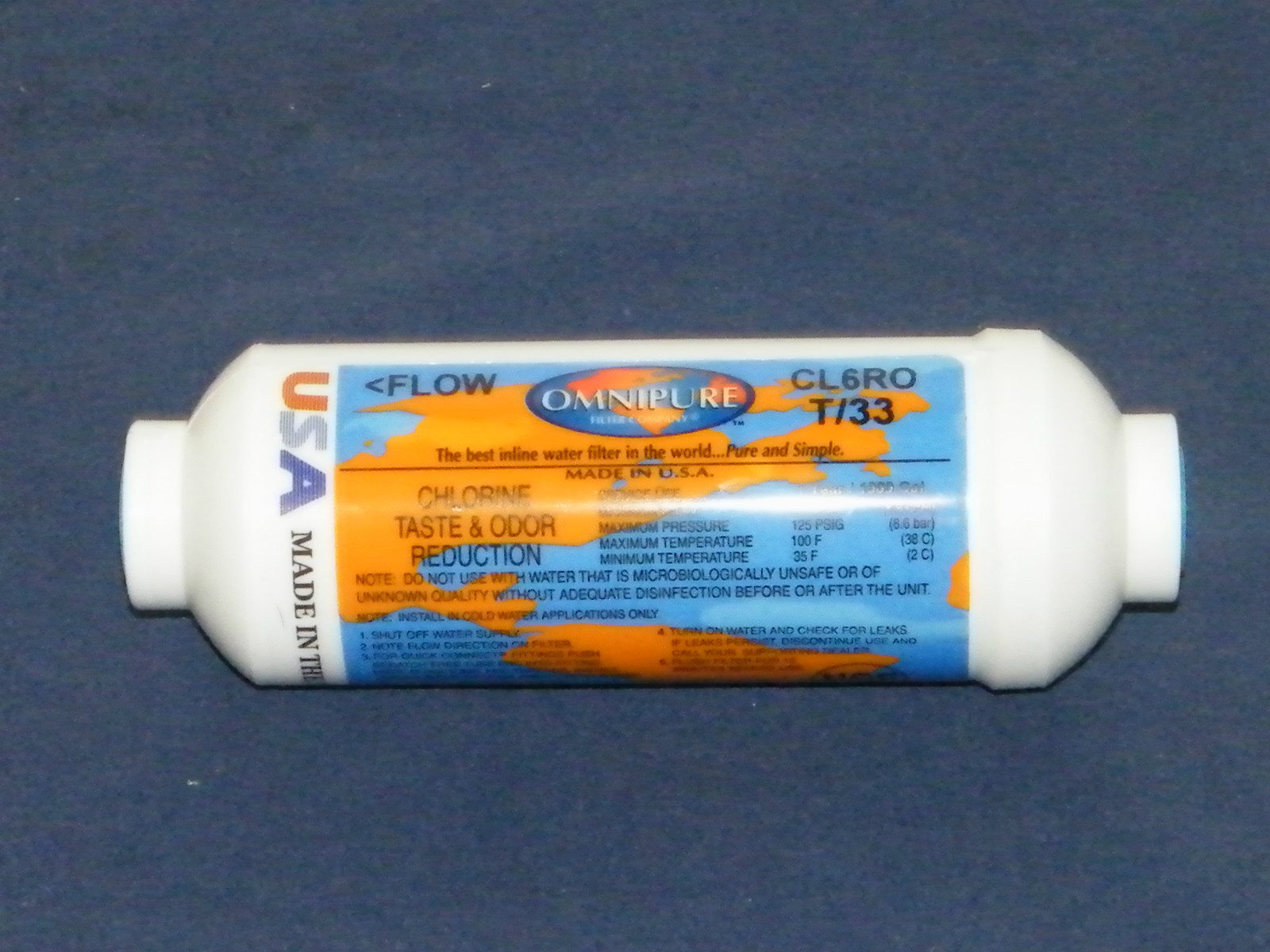 OmniPure Inline Filter CTO Chlorine Taste Odor CL6RO T/33 6" x 1/4" FNPT gallery