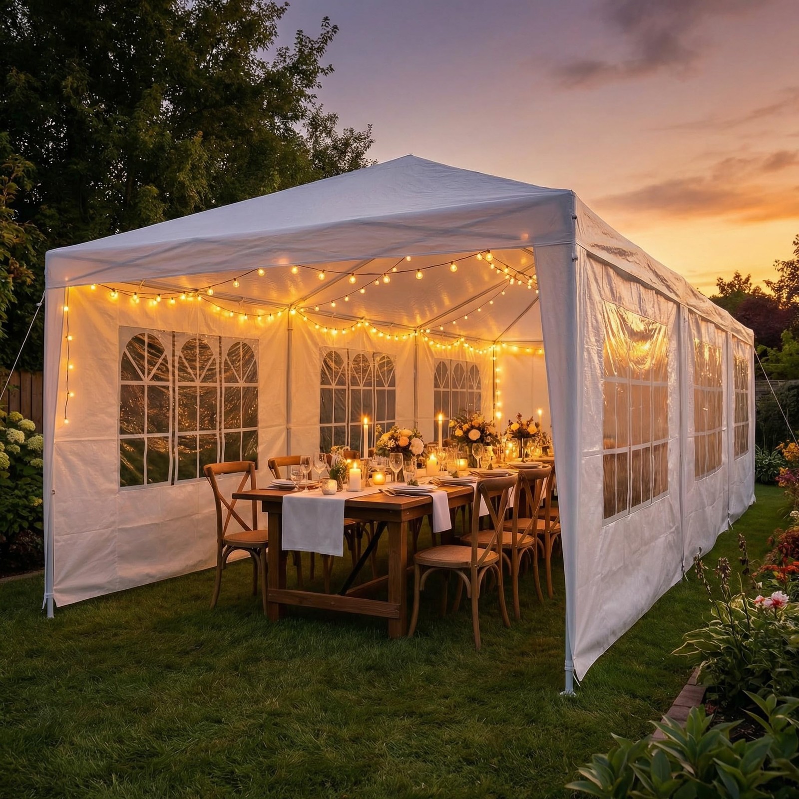 10x20 Party Tent Outdoor Large Backyard Canopy with 6 Removable Sidewalls, 2 ... gallery