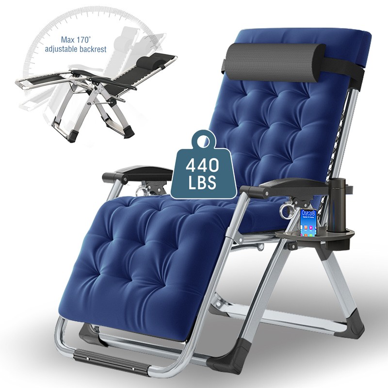 NAIZEA Outdoor Zero Gravity Chair Set Adjustable & Folding Patio Reclining Chair gallery