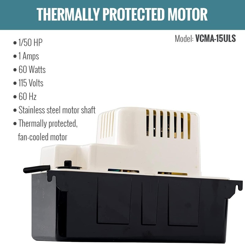 115 Volt 65 GPH 1/50 HP Automatic Condensate Removal Pump W/ Safety Switch New gallery